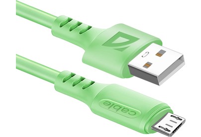 DEFENDER (87108GRN) USB кабель F207 Micro 1м,2.4А,силикон