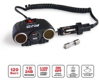 AVS Разветвитель прикуривателя 12/24 (на 2 выхода+2USB) CS230U
