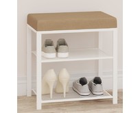 ЗМИ Банкетка Торонто 13S (TORONTO 13S banquet&shoes) цвет каркаса белый, цвет сиденья бежевый БТ13СББ