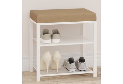 ЗМИ Банкетка Торонто 13S (TORONTO 13S banquet&shoes) цвет каркаса белый, цвет сиденья бежевый БТ13СББ