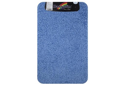 САНАКС 10327 Коврик в ванную SHAGGY ECO одинарный, ГОЛУБОЙ 50 х 80 см, 100% полиэстер, ворс 20 мм