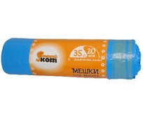 РЫЖИЙ КОТ мешки для мусора с завязками 35л 20шт/рул (310326) РЫЖИЙ КОТ мешки для мусора с завязками 35л 20шт/рул (310326)