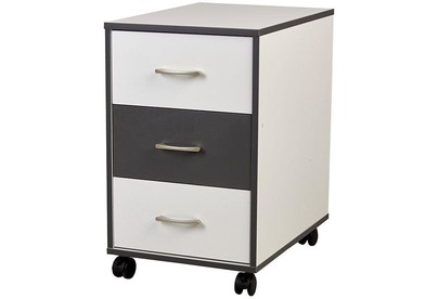 POLINI Тумба с ящиками kids Mirum на колесах 40х55см белыйграфит (1 кор.)