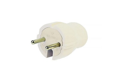 SMARTBUY (SBE10P04w) Вилка прямая без заземления белая 10А 250В