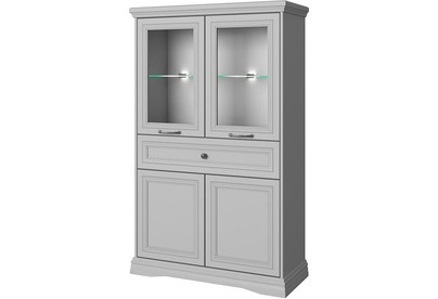 АНРЭКС VALENCIA Шкаф с витриной 2V2D1S. Цвет СЕРЫЙ (3 уп) АНРЭКС VALENCIA Шкаф с витриной 2V2D1S. Цвет СЕРЫЙ (3 уп)