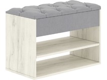 BONMEBEL Дения Тумба для обуви Дуб Крафт белый/ТК Серая (1 кор.)