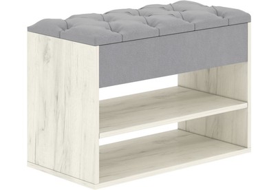 BONMEBEL Дения Тумба для обуви Дуб Крафт белый/ТК Серая (1 кор.)
