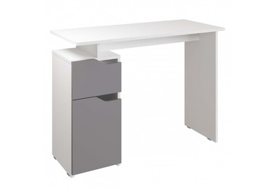 МЕБЕЛЬКОМПЛЕКС ЛАЙТ Стол письменный компьютерный с тумбой Белый/Серый шифер