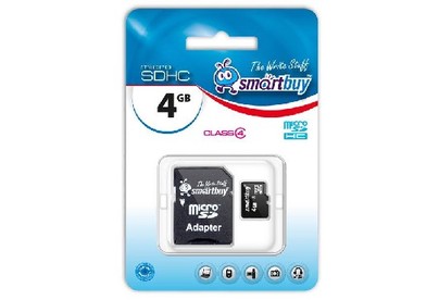 SMARTBUY (SB4GBSDCL401) MicroSDHC 4GB Class4 + адаптер