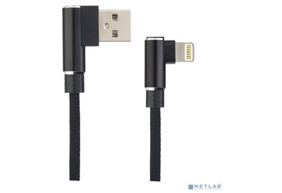 PERFEO (I4315) USB A  Lightning, 2.4A, угловой, черный, 1 м., Light Premium