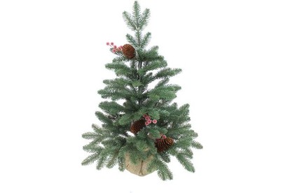 BEATREES Ель Декоративная зеленая с шишками и ягодами в мешке 0,6 м 1036060