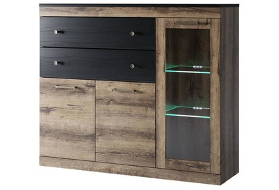 АНРЭКС JAGGER Тумба 1V2D2S цвет Дуб монастырский /Черный (4 уп.)