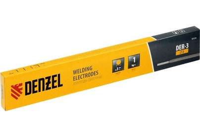 DENZEL Электроды DER3, диам. 3 мм, 1 кг, рутиловое покрытие 97510 DENZEL Электроды DER3, диам. 3 мм, 1 кг, рутиловое покрытие 97510