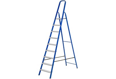 СИБРТЕХ Стремянка, 9 ступеней, стальной профиль, алюминиевые ступени 97959
