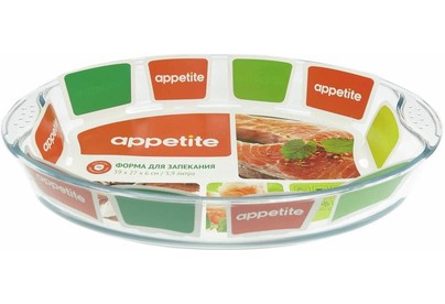 APPETITE PLH9 стекл овал 39x27x6см/3,9л с руч