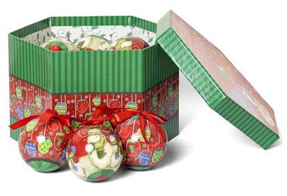 WINTER GLADE Набор ёлочных шаров папьемаше, 14 шт. 7514G219