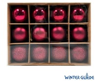 WINTER GLADE Набор ёлочных шаров пластик, 6 см, 12 шт, красный микс, 6012G003 WINTER GLADE Набор ёлочных шаров пластик, 6 см, 12 шт, красный микс, 6012G003