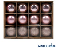 WINTER GLADE Набор ёлочных шаров пластик, 6 см, 12 шт, розовый микс, 6012G006 WINTER GLADE Набор ёлочных шаров пластик, 6 см, 12 шт, розовый микс, 6012G006