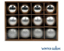 WINTER GLADE Набор ёлочных шаров пластик, 6 см, 12 шт, серебряный микс, 6012G002 WINTER GLADE Набор ёлочных шаров пластик, 6 см, 12 шт, серебряный микс, 6012G002