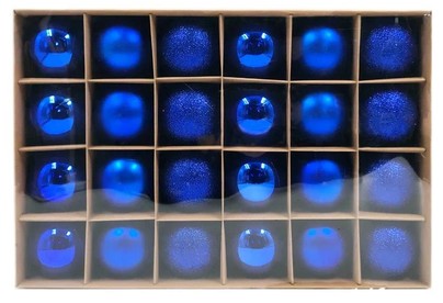 WINTER GLADE Набор ёлочных шаров пластик, 6 см, 24 шт, синий микс, 6024G004