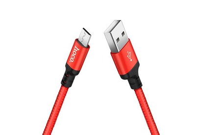 HOCO (6957531062851) X14 USB (m)microUSB (m) 1.0м  красный/черный