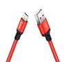 HOCO (6957531062851) X14 USB (m)microUSB (m) 1.0м  красный/черный