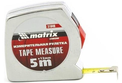 MATRIX Рулетка Chrom,5 м x 13 мм,хромированный корпус 31040