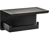 BRIMIX 79920 Держатель туалетной бумаги из нержавеющей стали, антивандальный, с полочкой, квадратный профиль, цвет ЧЕРНЫЙ.