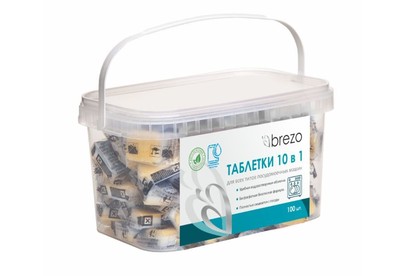 BREZO Таблетки ALL IN 1 безфосфатные для посудомоечной машины, 100 шт