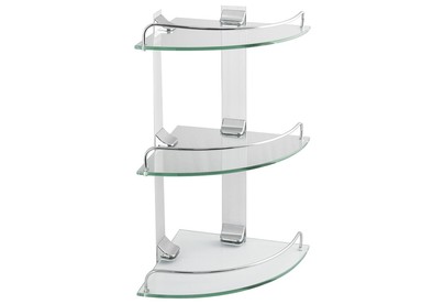BRIMIX 10103 Полка стеклянная угловая 3х этажная BRIMIX 10103 Полка стеклянная угловая 3х этажная