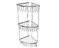 САНАКС 75056 Полочка угловая овальная тройная хром САНАКС 75056 Полочка угловая овальная тройная хром