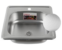 FABIA 4806D Мойка врезная БЕЗ СИФОНА ДЕКОР 48х48 толщина 0,6мм глубина 160 мм под маленький сифон