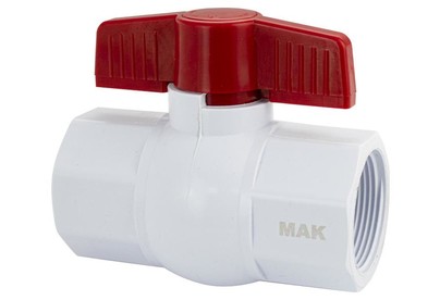 МАК 477 Кран шаровой 1 1/2 м/м ручкабабочка полипропиленовый из АБС  пластика