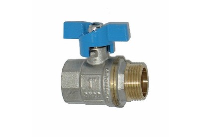 TITAN 245 Кран шаровой 1 г/ш бабочкасиняя/латунный