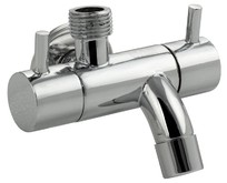 МАК 113 Кран водоразборный, универсальный с гусаком и с выходом под биде или душ лейку, металлокерам