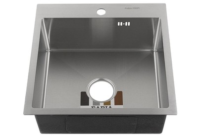 FABIA PROFI 50503 Мойка врезная 50х50см толщина 3,0х0,8мм, глубина 200мм+ большой сифон с переливом+корзина