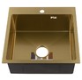 FABIA PROFI 50503Z Мойка врезная 50х50см ЗОЛОТО толщина 3,0х0,8мм, глубина 200мм +большой сифон с переливом+корзина