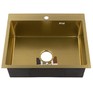 FABIA PROFI 60503Z Мойка врезная 60х50см ЗОЛОТО толщина 3,0х0,8мм, глубина 200мм +большой сифон с переливом+корзина