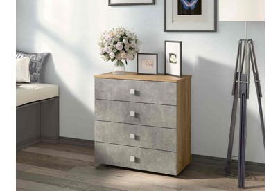 БИТЕЛ ЛОФТ4 Бетон/дуб крафт золотой