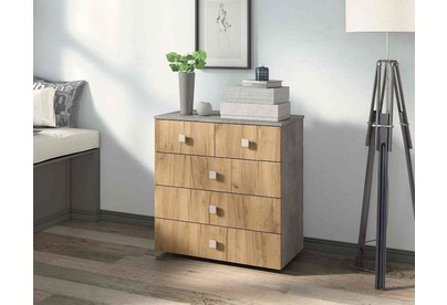 БИТЕЛ ЛОФТ5 Бетон/дуб крафт золотой