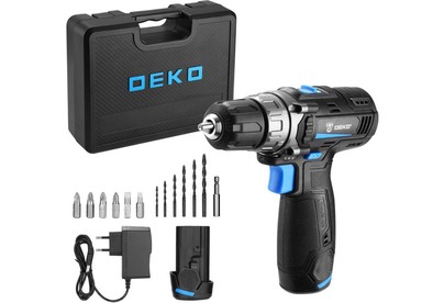 DEKO DKCD12V PRO в кейсе + оснастка 13 шт, 12В, 2х2.0Ач 0831007