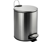 САНАКС 10500 Ведро круглое, 5л, с микролифтом, из нержавеющей стали, с педалью, с плоской крышкой, цвет САТИН