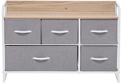 LESET Ноа Комод широкий Белый/Светлосерый