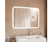 САНАКС 45201 Зеркало 1000 х 700 мм, сенсорное, с внутренней LED подсветкой + 3 х кратная линза + часы