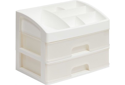 VIOLET для косметики 2 ящика (белый/перламутр) 330206