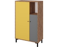 МЕБЕЛЬКОМПЛЕКС JAM Шкаф для одежды Дуб крафт табачный/Серый шифер/Сэнд