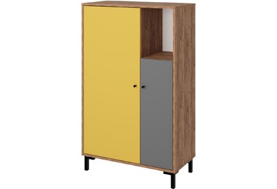 МЕБЕЛЬКОМПЛЕКС JAM Шкаф для одежды Дуб крафт табачный/Серый шифер/Сэнд