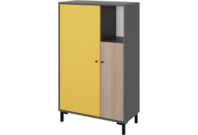 МЕБЕЛЬКОМПЛЕКС JAM Шкаф для одежды Серый шифер/Грэви/Сэнд