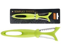 MALLONY Овощечистка SEMPLICE, рр 18*4,3*2,4 см, с двумя вертикальными лезвиями, пластиковой ручкой