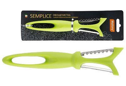 MALLONY Овощечистка SEMPLICE, рр 18*4,3*2,4 см, с двумя вертикальными лезвиями, пластиковой ручкой